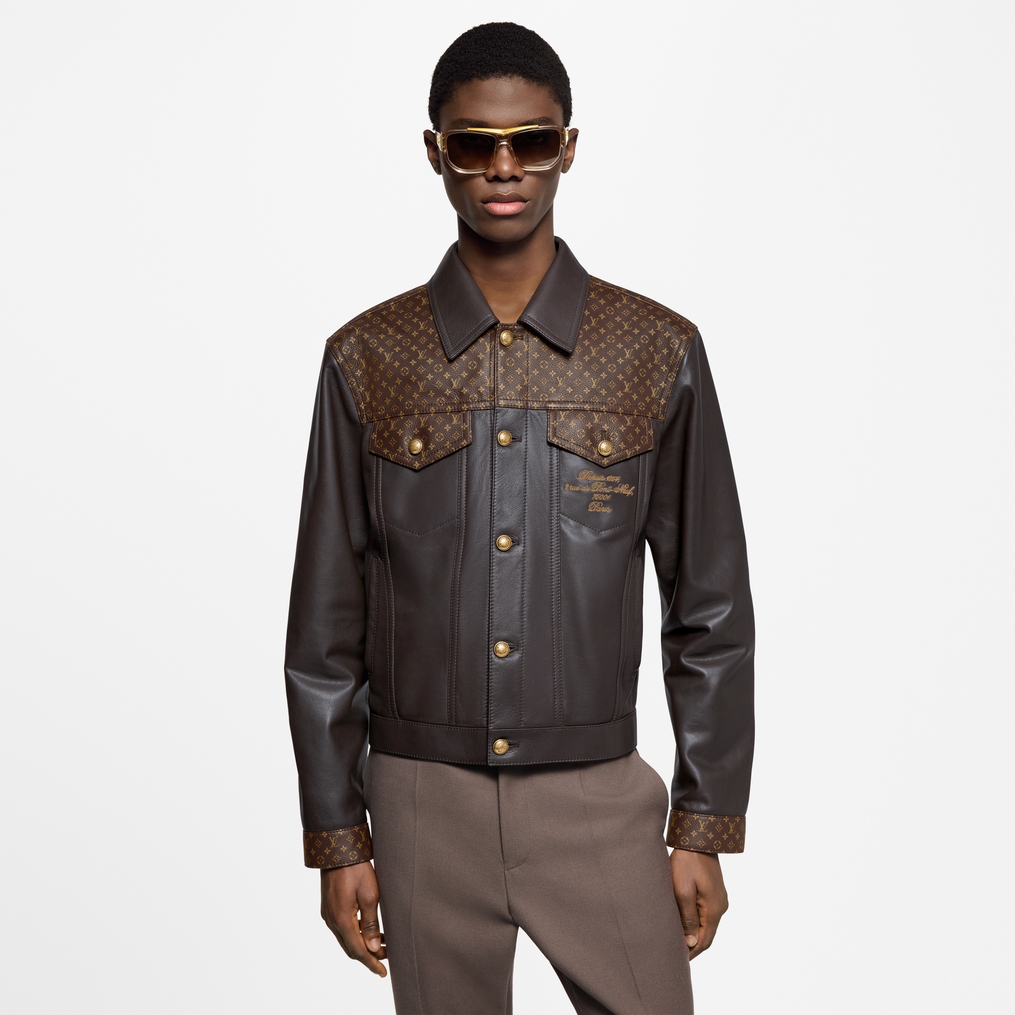 Embellished Leather Trucker Jacket - Ready-to-Wear 1AHBY6 | LOUIS